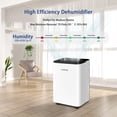 thumbnail image 5 of HUMSURE 70 Pints Dehumidifier for Basements with Drain Hose, Large Dehumidifier Covers up to 4500 Sq. Ft, Auto Defrost, 24H Timer, White, 5 of 11