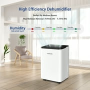 HUMSURE 70 Pints Dehumidifier for Basements with Drain Hose, Large Dehumidifier Covers up to 4500 Sq. Ft, Auto Defrost, 24H Timer, White