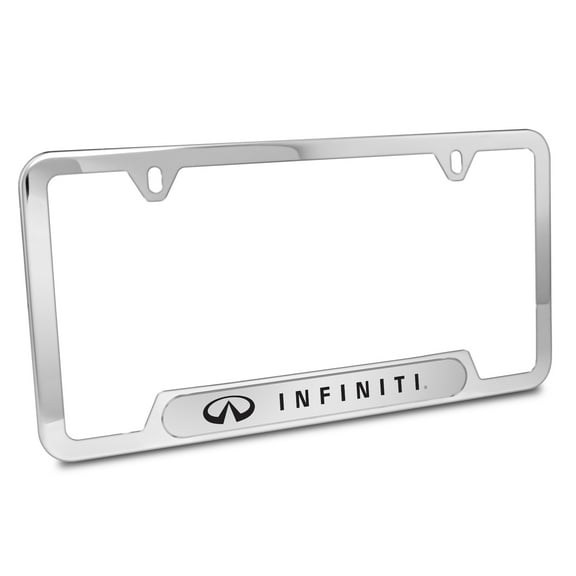 iPick Image for Infiniti in 3D Silver Insert Chrome Finish 50 States Stainless Steel License Plate Frame, Official Licensed