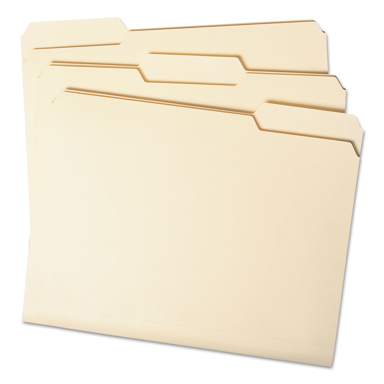 Smead 10338 Antimicrobial One-Ply File Folders, 1/3 Cut Top Tab, Letter, Manila, 100/Box