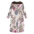 thumbnail image 4 of Veste à Capuche Zippée Imprimée Florale pour Femmes, Douce et Chaude, Manches Longues, Mode, 4 of 4