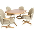thumbnail image 6 of Caster Chair Company 5-Piece 42x[42/60] Caster Dining Set Wood Edge Laminate Table Top & Wheat Chairs, 6 of 15
