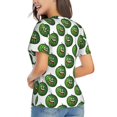thumbnail image 3 of Vsdgher Happy Watermelon Women Shirts V Neck Short Sleeve Tops T-Shirt Basic Tees, S to 3XLSmall, 3 of 5
