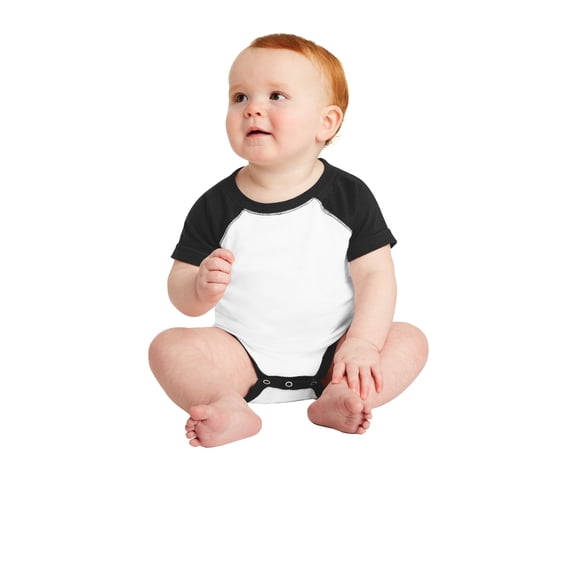 Body de punto fino de béisbol para bebé Rabbit Skins™. RS4430 pieles de conejo RS4430