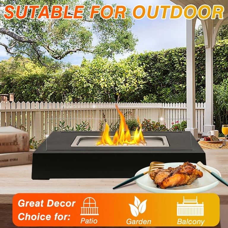 Tabletop Fire Pit - Portable Indoor/Outdoor Bioethanol Fireplace For Patio & Balcony