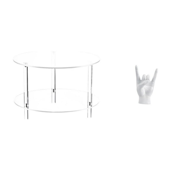 Mesita De Noche Acrílica Con Escultura De Gesto Creativo De La Mano. Mueble Compacto Para La Mesita De Noche, Ideal Para La Sala De Estar, El Dormitorio O Un Apartamento. Fácil De Armar.