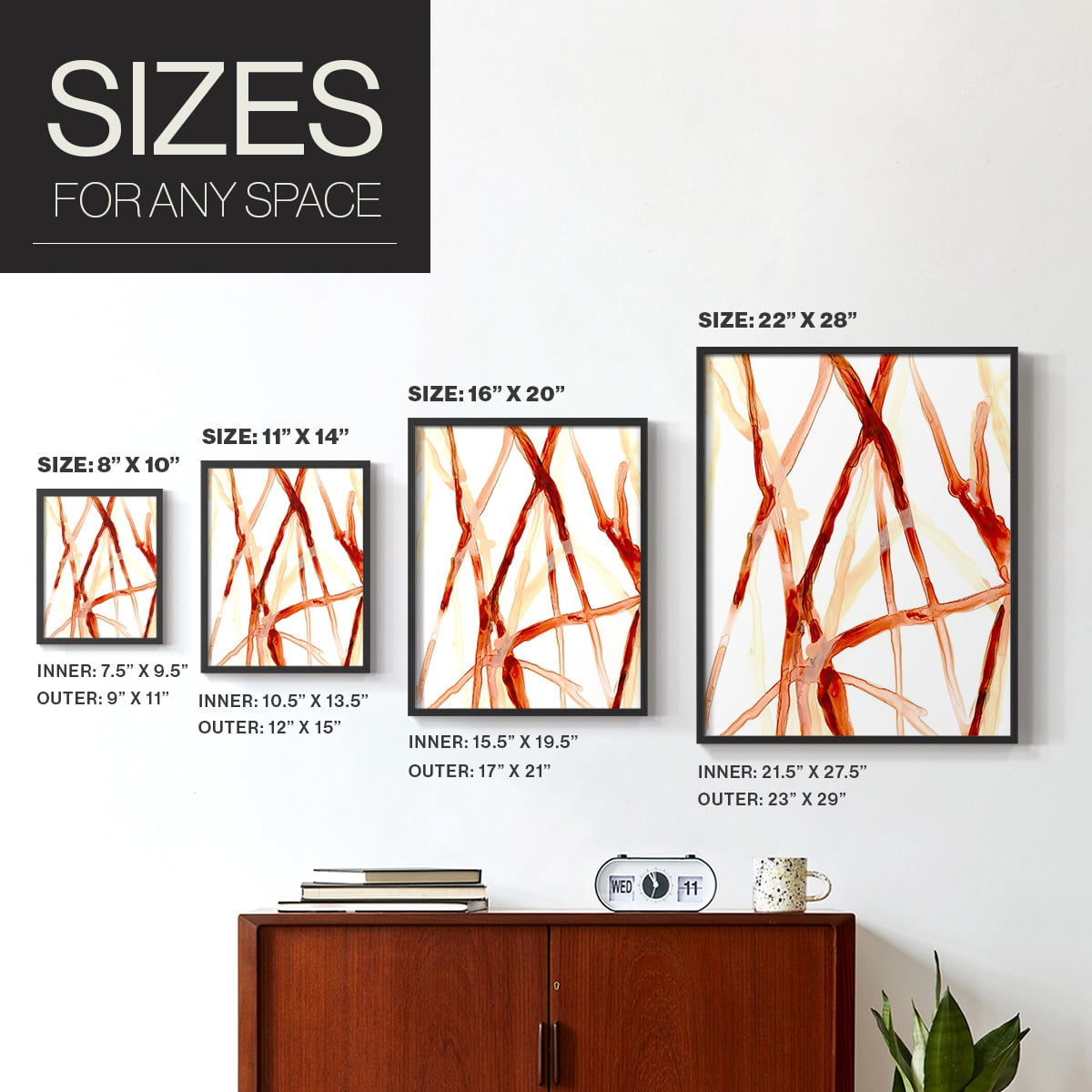 Runnel V Framed Print in Black Solid Wood Framed Print No Nail Hanging