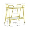 thumbnail image 6 of Linon Lawsonia 2-Tier Mid-Century Mobile Bar Cart with Mirrored Top, 32.5" Tall, 27 lb, Yellow, 6 of 15