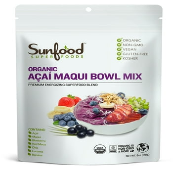 Sunfood Superfoods  Acai Maqui  Mix Superfood Powder with Antioxidant, 6 Oz