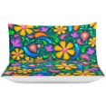 thumbnail image 3 of HAHDAXIA Floral Pattern Bedding Solid Comforter Set for All Seasons,3 Pieces(1 Comforter+2 Pillowcases),Soft Microfiber Bedding Set Full(79"x90"), 3 of 7