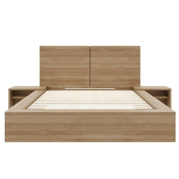 Marcy 4 Piece Bedroom Set with Bed, Headboard and 2 Floating Nightsand Extension Panels