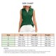 thumbnail image 1 of Blusa sin mangas con cuello vuelto para mujer, cuello en V, color liso, blusa sin mangas plisada media, verde oscuro M, 1 of 6