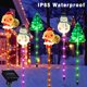 thumbnail image 1 of Paquete de 6 luces navideñas móviles LED solares impermeables para exteriores, decoración solar para patio, árbol, muñeco de nieve, reno., 1 of 1