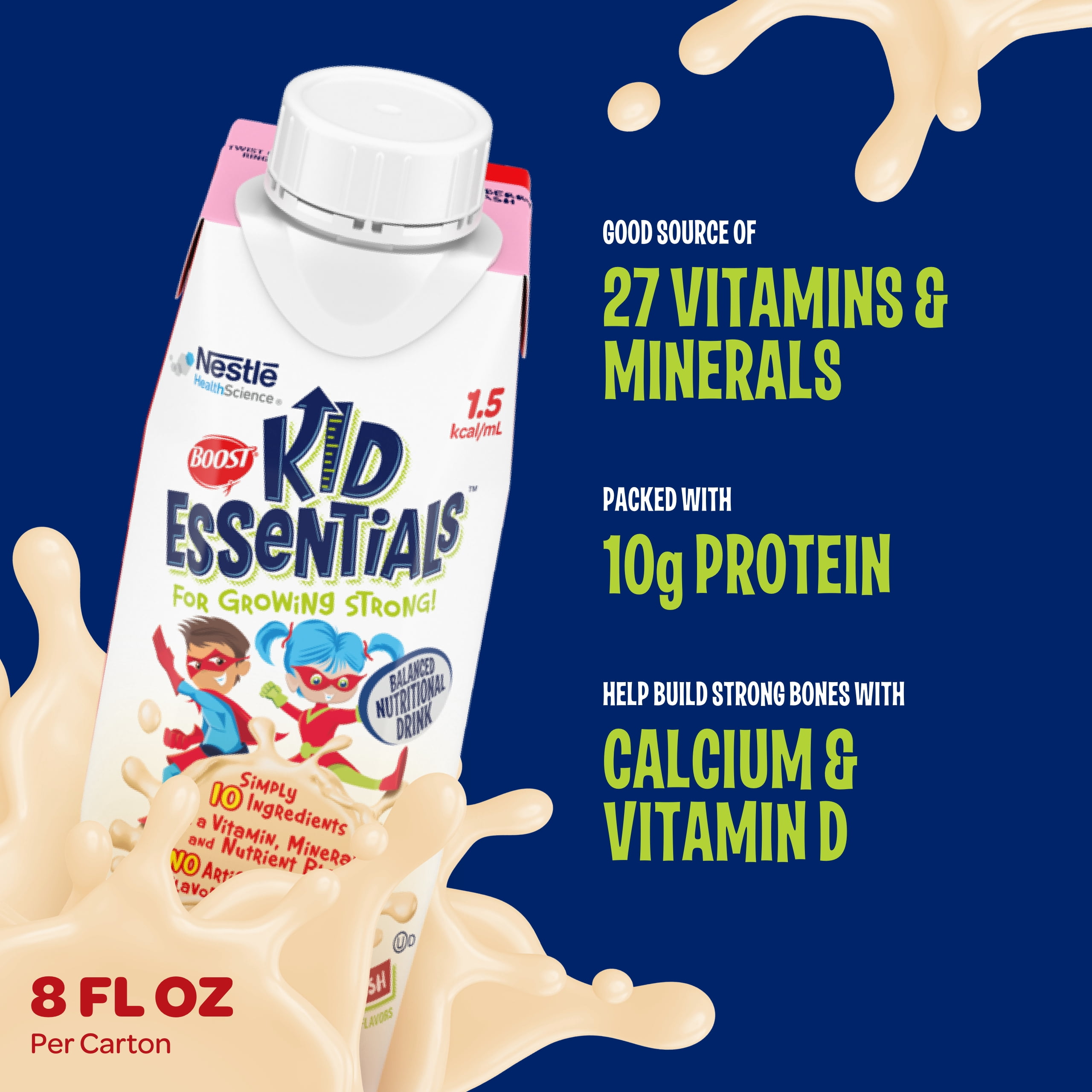 Boost Kid Essentials 1.5 Strawberry Splash, 8 Fl oz, 24ct