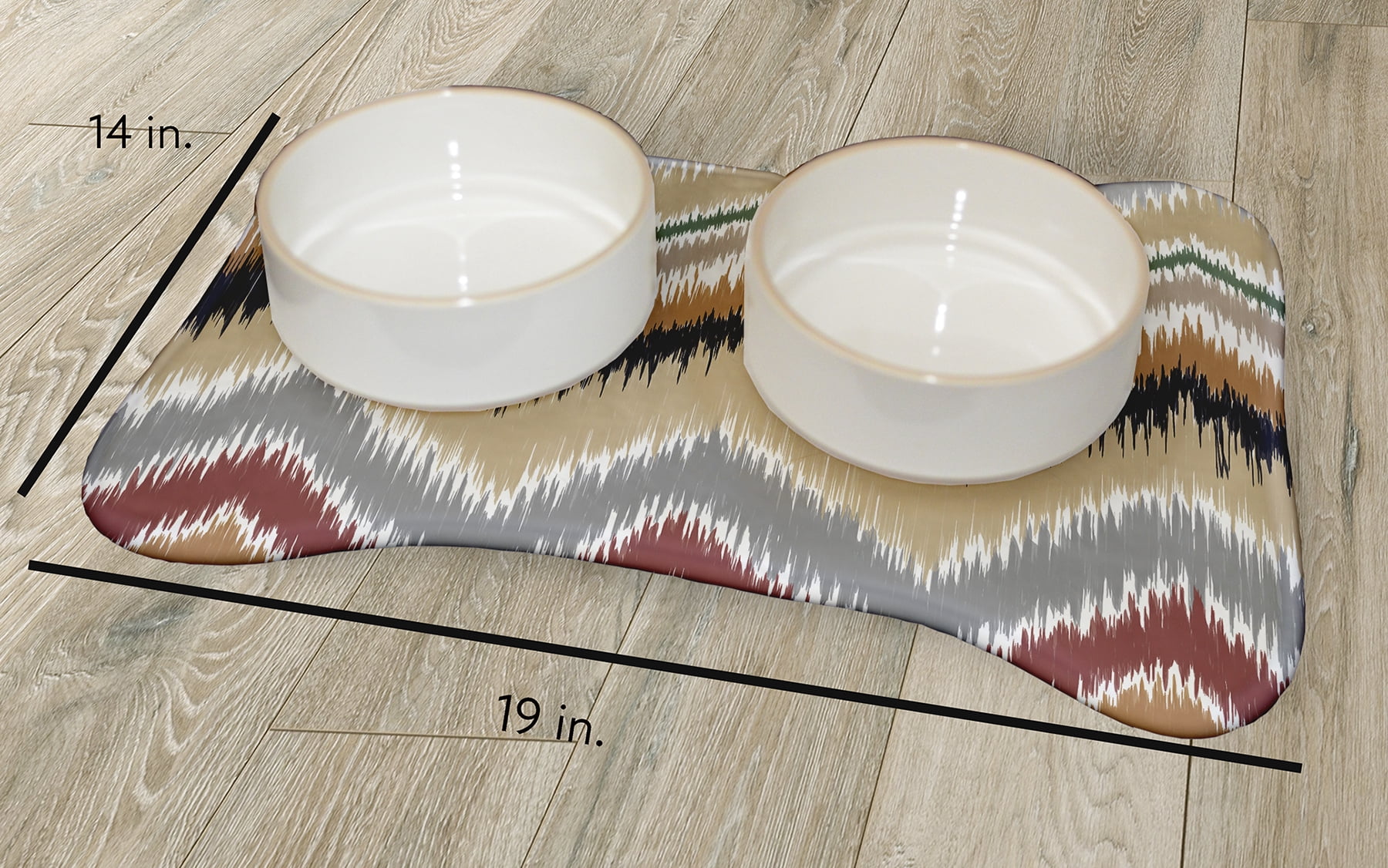 Simply Daisy Chevron Rug Bone Shape Pet Feeding Mat for Dogs
