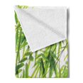 thumbnail image 2 of Bamboo Print Soft Flannel Fleece Throw Blanket, Bamboo Leaf Illustration for Wellbeing Health Fresh Purity Tranquil Art, Cozy Plush for Indoor and Outdoor Use, 70" x 90", Green White, by Ambesonne, 2 of 5