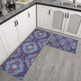 thumbnail image 2 of Blue Ethnic Paisley Pattern Kitchen Rugs Sets Of 2,Anti Fatigue Kitchen Mat Rugs Non Slip Washable,Decorative Kitchen Floor Mats for Kitchen,Sink,Laundry,17"x30"+17"x47", 2 of 7