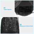 thumbnail image 3 of Uxcell Drawstring Backpack Bags Drawstring Gym Bag with Zip Pocket for Women Men Black, 3 of 5