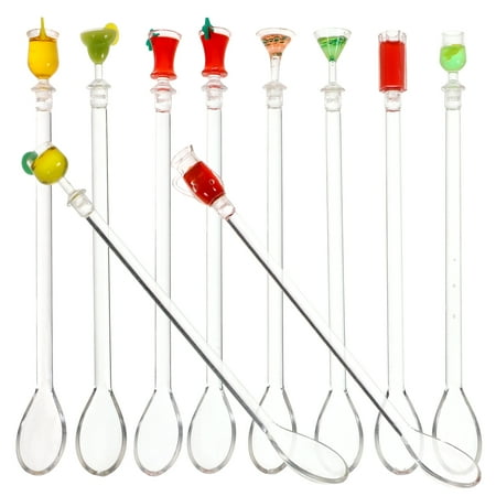 

TOYMYTOY 10pcs Colorful Stirring Mixing Sticks Cocktail Drink Mixer for Bar Mixed Style