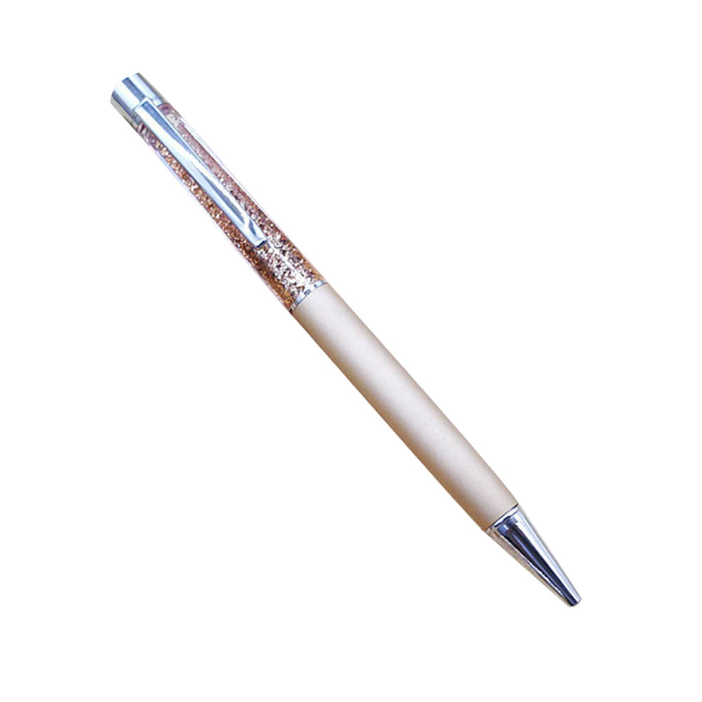 Diamond Crystal Ballpoin Pen With Crystal Elements and Eraser top White 
