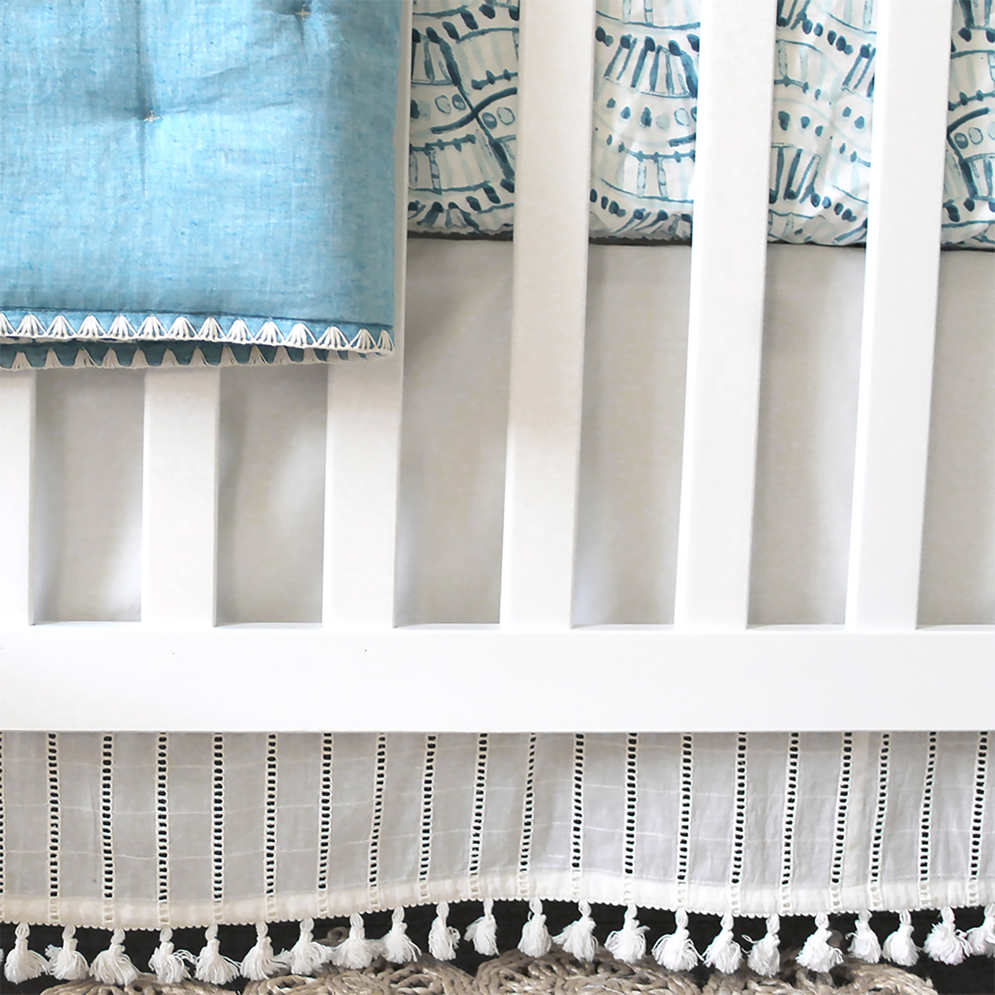 Crane Baby Off-White Boho Bed Skirt