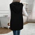 thumbnail image 6 of Vibrex Fashion Women Solid Color Vest Sleeveless Open Front Long Cardigan Plus Size Flannel Coat Winter Warm Fuzzy Coat with Pockets Sleeveless Fleece Jacket Long Warm Winter Coat Outerwear, 6 of 8