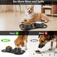 thumbnail image 3 of Hisdou Pet Dog Cat Bowls,[2 Pack] Non Spill Stainless Steel Pet Bowls With Mat,Stainless Steel Double Bowls Food Water Bowl Set|1200ML, 3 of 6