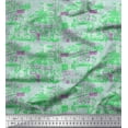 thumbnail image 1 of Soimoi Crepe Silk Fabric Human & Stamps Vintage Printed Fabric 1 Yard 42 Inch Wide, 1 of 1