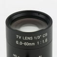 thumbnail image 3 of 6mm-60mm 6 3MP (Megapixels) Varifocal Industrial Camera Lens CS Mount Manual IRIS Lenses FOV 60-5.7 Degree jinwen Lente varifocal de la cámara, 3 of 8