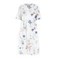 thumbnail image 3 of Women Summer Floral Midi Dresses Casual Boho Short Sleeve Round Neck Flowy Maxi Beach Vacation Dress with Pockets, 3 of 5