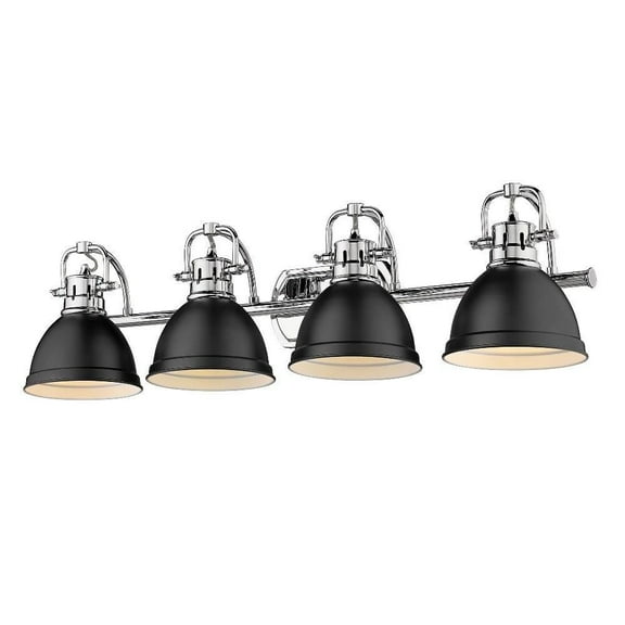 4 Light Vanity Light in Sturdy Style 8.5 inches High By 33.5 inches Wide-Chrome Finish-Matte Black Shade Color Bailey Street Home 170-Bel-4362044