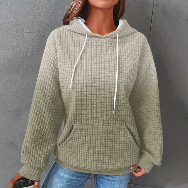 Qertyioot Chemises à Manches Longues pour Femmes, Blouse Imprimée Mode Décontractée Sweat à Capuche