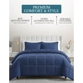 thumbnail image 4 of Casa Platino Pre-Washed Comforter Queen Size Bedding Set– Ultra Soft Cozy Breathable 100% Brushed Microfiber Bedroom Sets Queen Size -Fade Resistant with Queen Comforter & 2 Queen Pillow Shams - Navy, 4 of 9