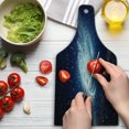 thumbnail image 3 of Outer Space Cutting Board, Spiral Galaxy Image Space and Stars Celestial Cosmos Expanse Universe Modern, Tempered Glass Cutting and Serving Board, Wine Bottle Shape, Navy White, by Ambesonne, 3 of 5