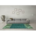 thumbnail image 3 of Ahgly Company Indoor Round Abstract Turquoise Blue Modern Area Rugs, 7' Round, 3 of 4