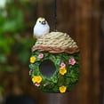 thumbnail image 1 of Fiudx Casita de Pájaros de Resina, Nido de Colibrí Pintado a Mano, Decoración de Jardín Exterior, Diseño Fácil de Colgar, Adorno para Balcón o Patio, Un Encantador Complemento Primaveral, Tamaño 18,5, 1 of 6