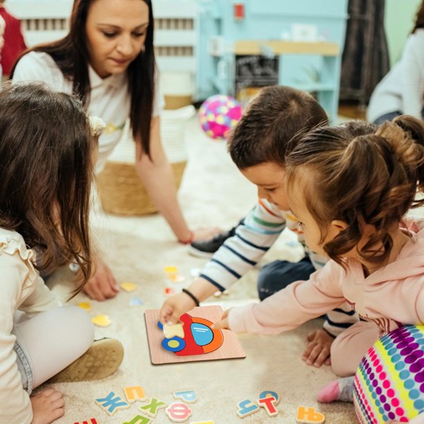 Fiudx Rompecabezas de Madera, Juguete de Aprendizaje Temprano con Colores Brillantes, Compañero de Juegos Seguro para Niños, Diseño Robusto, Desarrollo Cerebral, Desarrollo de La Motricidad Fina, Reg