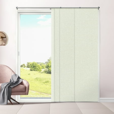 blinds sliding vertical chicology adjustable panels length cut florence maize woven privacy natural eclipse honeymilk darkening