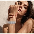 thumbnail image 2 of Unir Stretch Full Rhinestone Bracelet Elastic Tennis Bracelet Stackable Silver Bangle for Women Wedding Party Jewelry Gift 1pc One Size White, 2 of 7