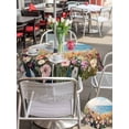 thumbnail image 6 of Outdoor Tablecloth with Umbrella Hole Zipper Spring Floral Round Tablecloth 54" Waterproof Outside Table Cloth Oil Painting Art Landscape Beach Patio Table Cover Tablecloths for Picnic Party, 6 of 8