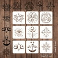 1Set Wiccan/Witch Symbols Stencils 15x15cm Stars Moon Stencil Plastic ...