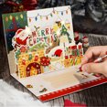 thumbnail image 5 of Tarjetas de felicitación de Papá Noel en 3D, plegables, con los mejores deseos de Navidad, regalo de Navidad para Año Nuevo, postal de agradecimiento y bendición decorativa, 5 of 5