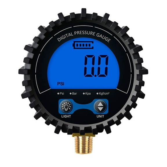 Digital Gas Pressure Gauge with 1/8'' NPT Bottom Connector & Rubber Protector Rang to 200psi Accuracy 1% .F.S.