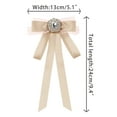 thumbnail image 2 of INSPIRE CHIC Women's Long Webbing with Lace Trim Rhinestone Bow Brooch Champagne One Size, 2 of 5