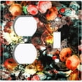 thumbnail image 4 of Metal Light Switch Plate Outlet Cover Colorful Floral Garden Wallpaper ROS033, 4 of 13