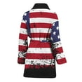 thumbnail image 2 of Grunge American Flag Women Bathrobe One Size Univeral Fits, American Flag Fashion Lightweight Plush Fleece Long Robe For Women. Gifts For Us Independence Day, 4Th Of July, 2 of 3