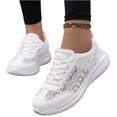 thumbnail image 5 of Sewkxo Women'sLace Sneaker Low Top Casual Walking Shoes Classic Comfort Flat Fashion Sneakers,White 43, 5 of 5