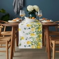 thumbnail image 2 of Lemon Eucalyptus Table Runner - 48 Inch Long, Kitchen Dining Table Runner Dresser Scarves, Farm Flower Fruit Country Boho Summer Farmhouse Decor for Coffee Tables Wedding Party Banquet, 2 of 8