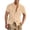 Beige, variant on OGLCCG Linen Shirts for Men Lapel Collar Short Sleeve Button Down Shirts Summer Casual Beach Vacation Tees Tops with Pocket,L,White