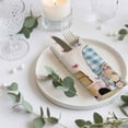thumbnail image 4 of Cloth Napkins Set of 6 - 20x20 Inches, Spring Gnomes Floral Washable Reusable Table Napkins, Pink Tulip Botanical Beige Burlap Soft & Absortbent Dining Napkin for Party Wedding Hotel Restaurant, 4 of 9